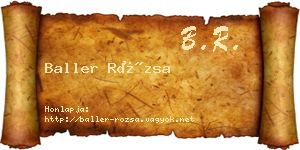 Baller Rózsa névjegykártya